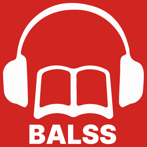 BALSS logo uz sarkana fona