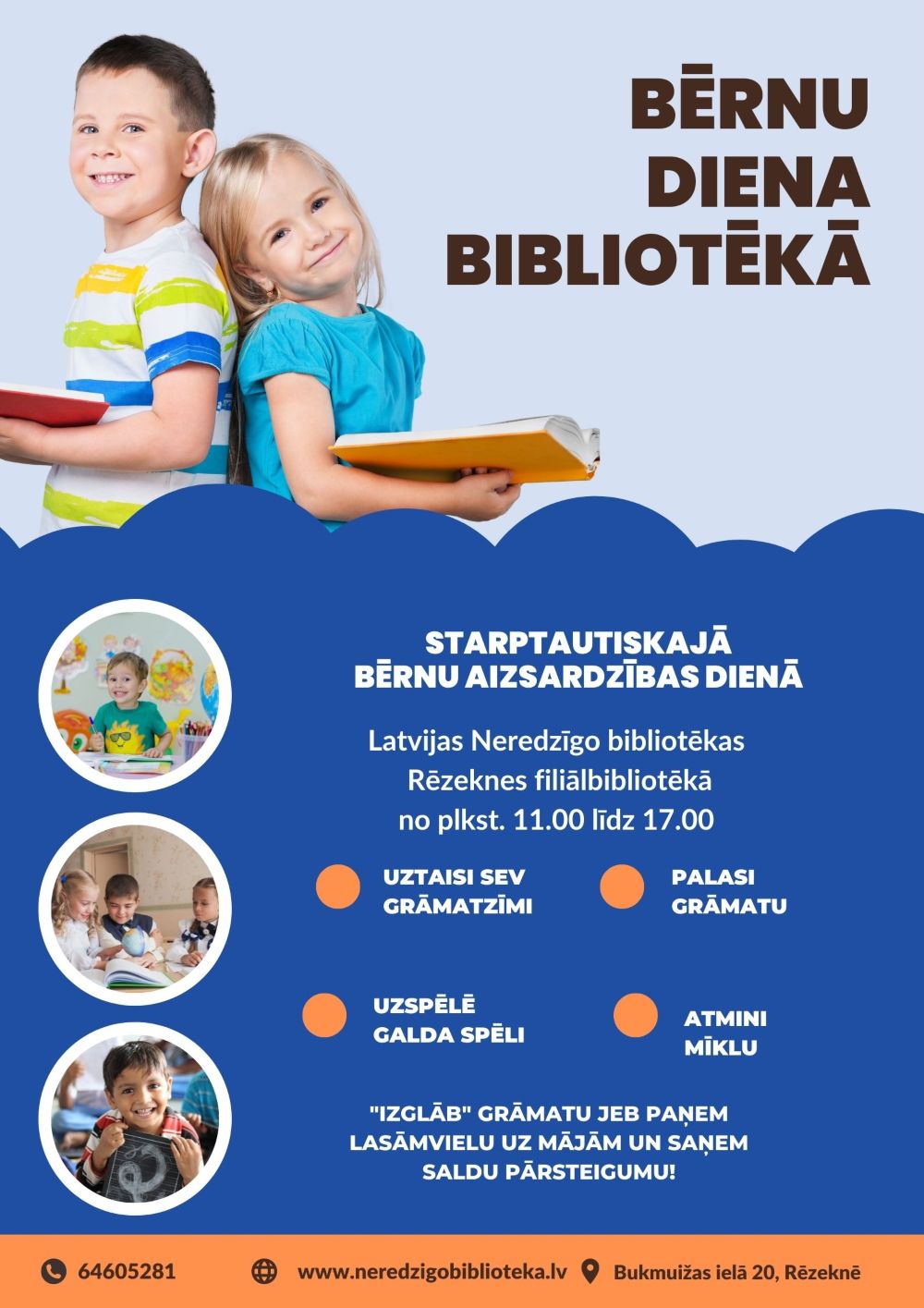 Plakāts "Bērnu diena bibliotēkā"