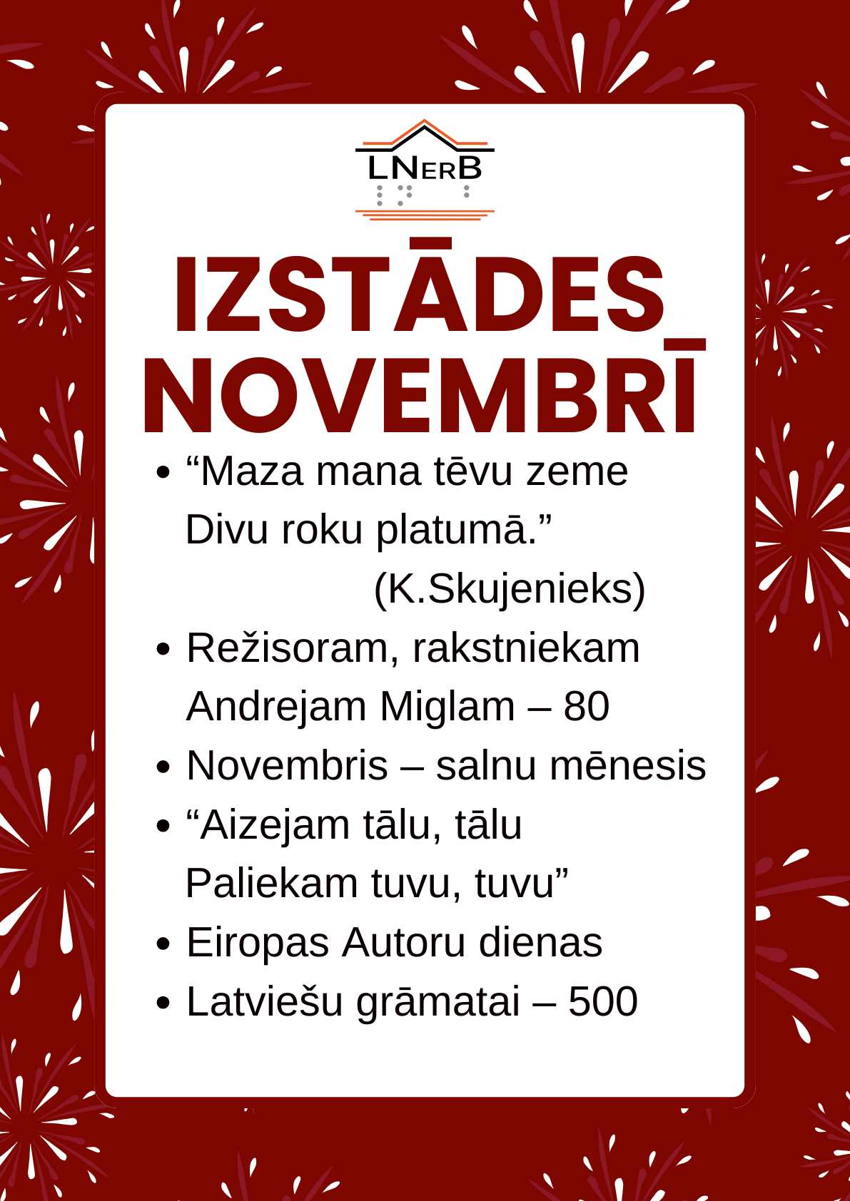 Plakāts "Izstādes novembrī"