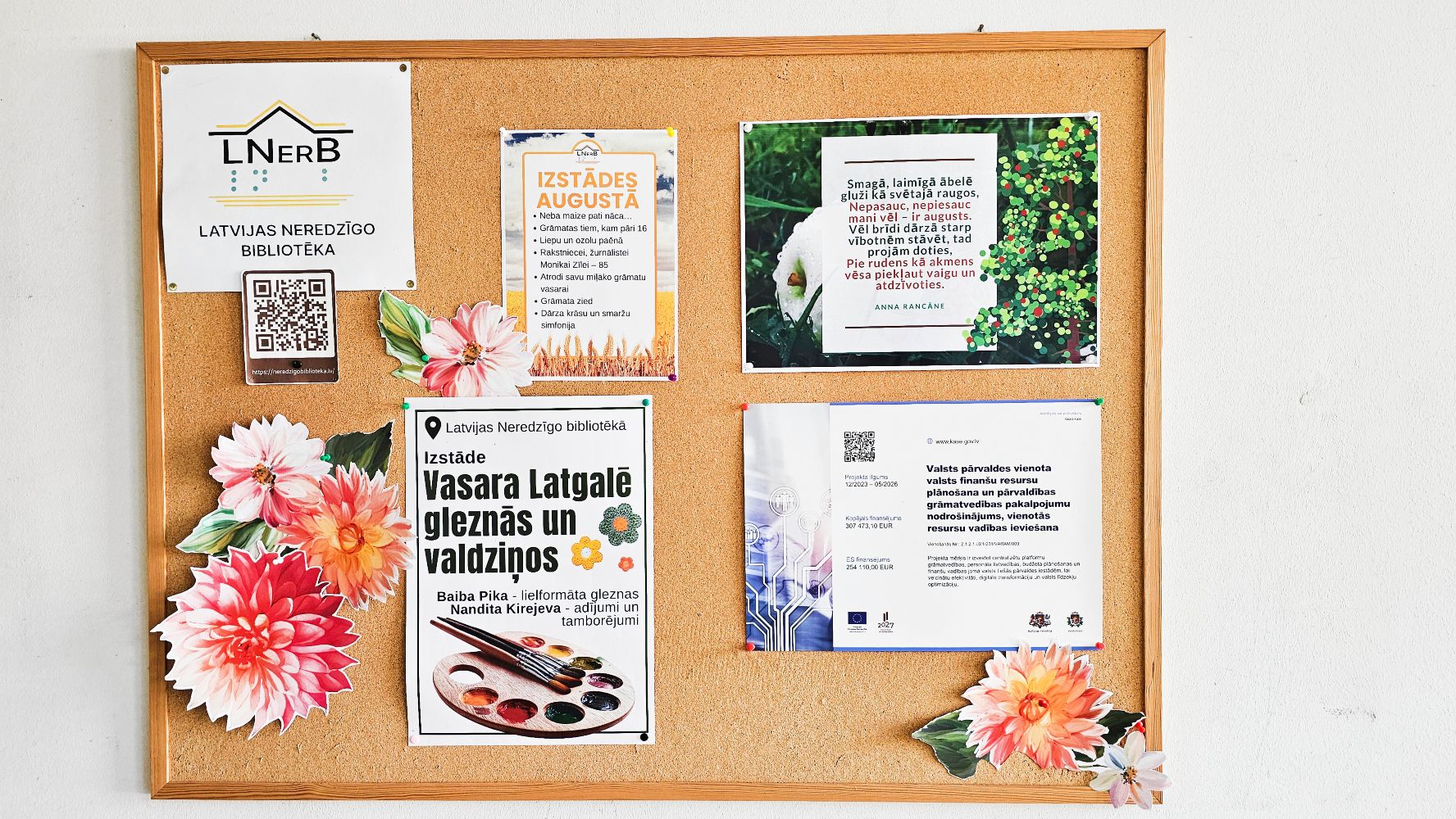 Bibliotēkas ziņojumu dēlis