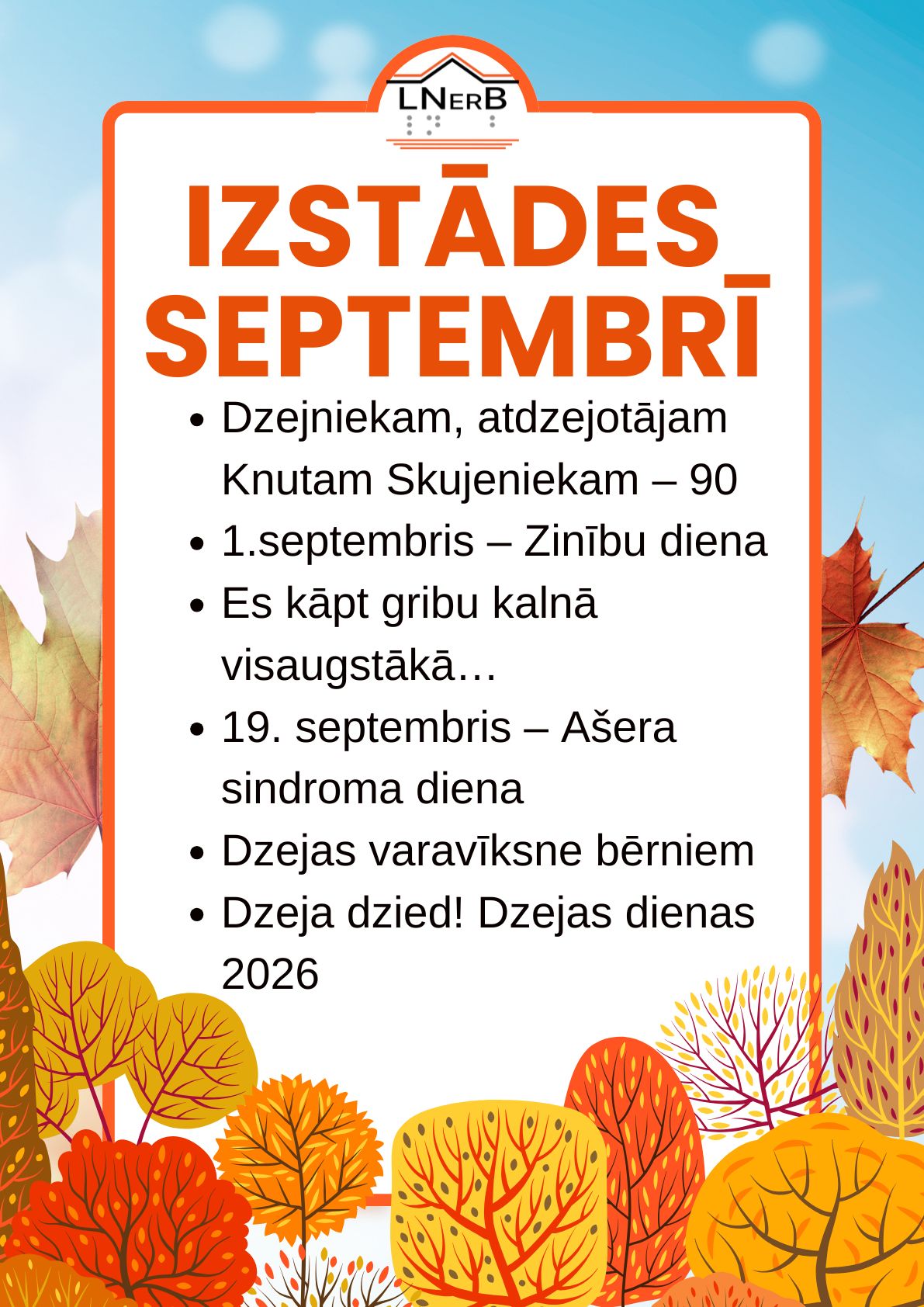 Plakāts "Izstādes septembrī 2026"